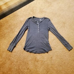 Aerie ribbed snapped henley